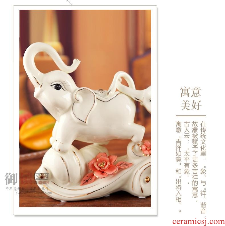 Jingdezhen creative household act the role ofing is tasted lucky elephant handicraft furnishing articles and feng shui like sitting room adornment gift decoration