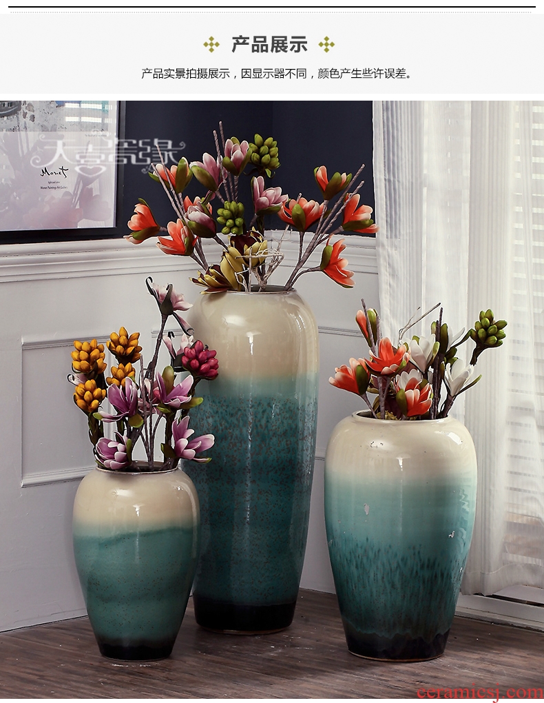Ou jingdezhen ceramics of large vases, pottery modern hotel villa decoration flower arranging a sitting room