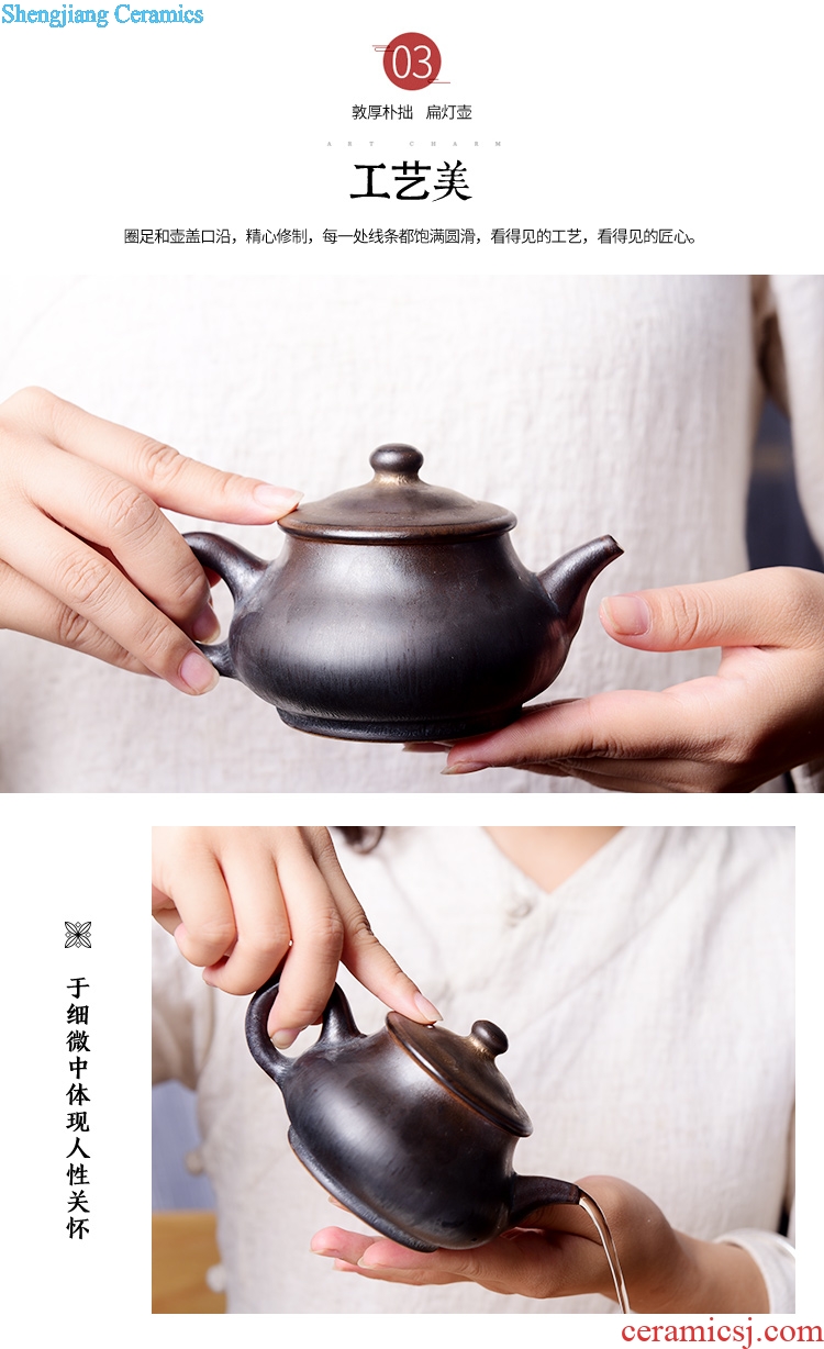 Jingdezhen TaoXiChuan new handmade ceramic flat bulb kung fu tea set of violet arenaceous the teapot