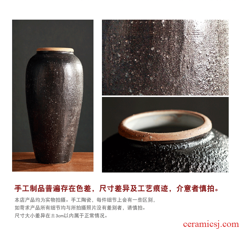 Jingdezhen restoring ancient ways do old clay coarse pottery vase is the sitting room TV ark ceramic clay pottery flower arranging nostalgic flowerpot