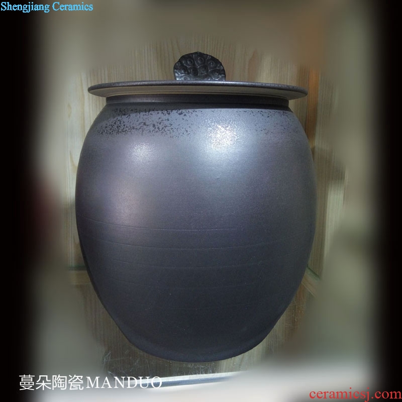 Jingdezhen rust proof ceramic cover pot, 28-35 cm Gao Pinggai porcelain cover tin trumpets cover tank