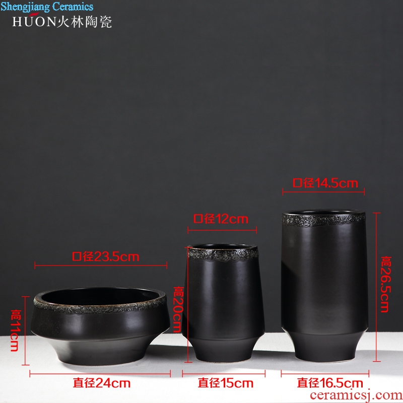 Jet Chinese wind restoring ancient ways ceramic vase of modern new Chinese style wood house sitting room zen place adorn article