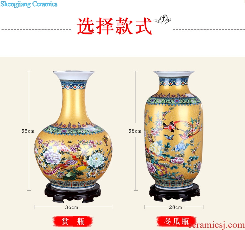 Jingdezhen ceramics colored enamel landing large vases, modern European home sitting room adornment furnishing articles