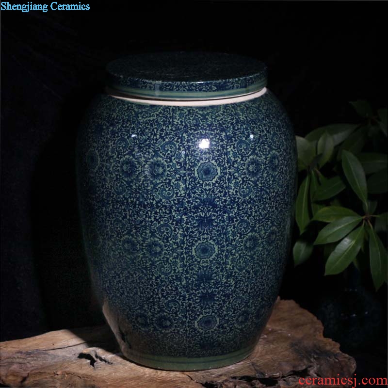 Jingdezhen porcelain rice jar of wax gourd flat cap can bench cover pot pickle jar jar of 45 kg