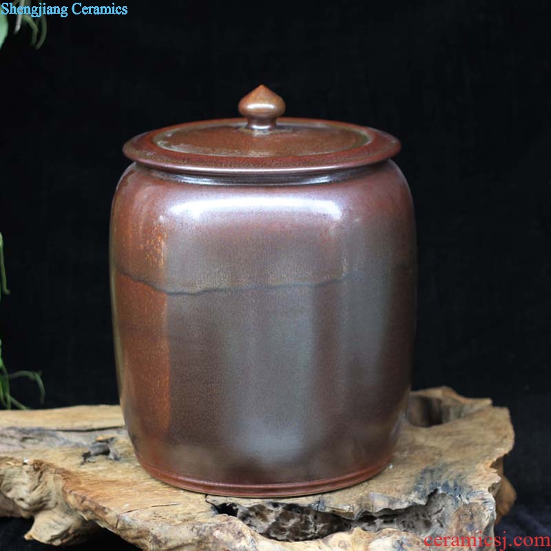 Jingdezhen 6 jin jin 45 20 jins storage jar of orange to dark red porcelain ceramic storage tank