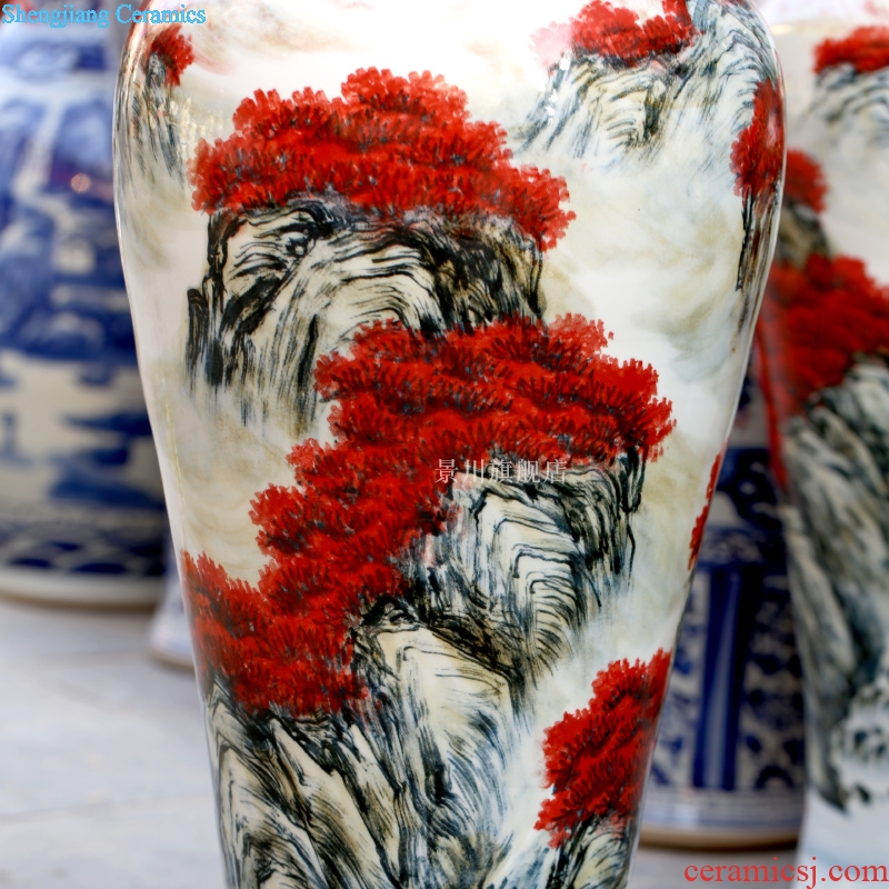 Jingdezhen ceramics antique hand-painted youligong flower arranging big vase home sitting room ground adornment furnishing articles