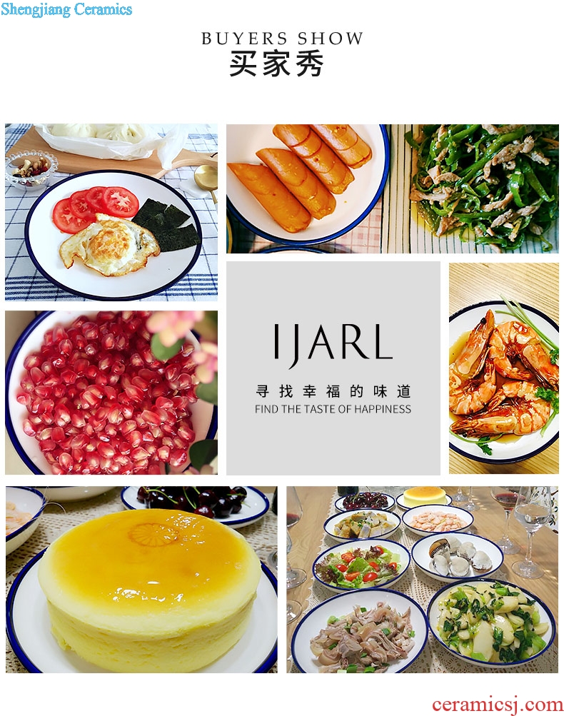 Ijarl million jia household ceramic dish food dish tray is fish dishes circular cuisine creative nature of tableware