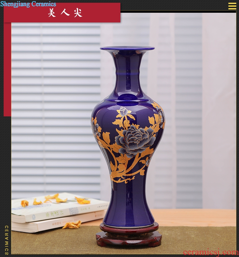 Jingdezhen ceramics vase furnishing articles sitting room flower arranging flower implement modern Chinese style household porcelain vase decoration