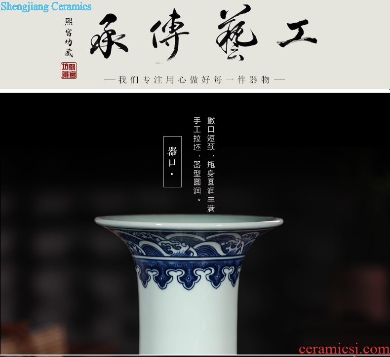 Jingdezhen ceramics vase blue and white porcelain sitting room of Chinese style household adornment porch furnishing articles furnishing articles