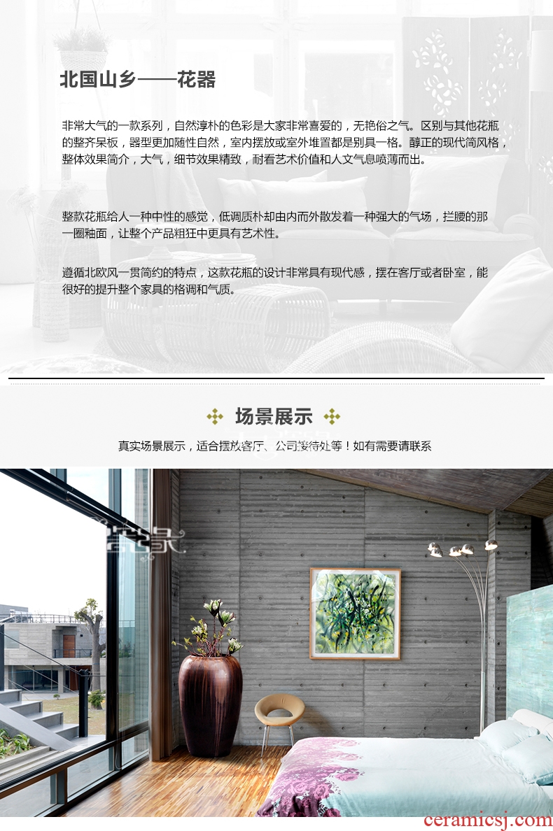 Jingdezhen creative ceramic villa hotel restoring ancient ways of large vase household soft adornment of contemporary sitting room is placed