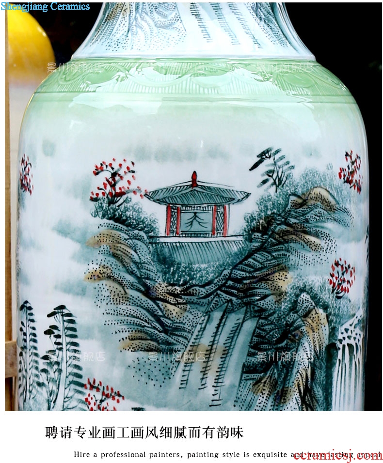 Jingdezhen ceramics hand-painted color bright future of large vase sitting room hotel modern furnishing articles ornaments