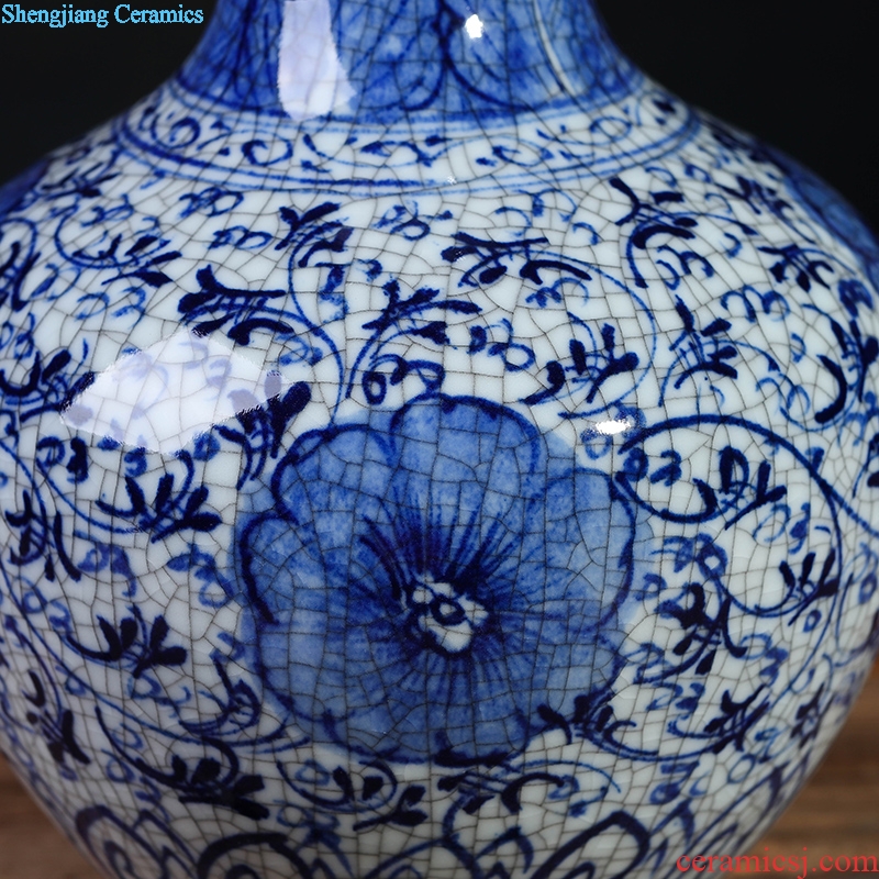 Jingdezhen ceramics vases, antique blue and white porcelain vase furnishing articles Chinese flower arranging sitting room decoration home decoration