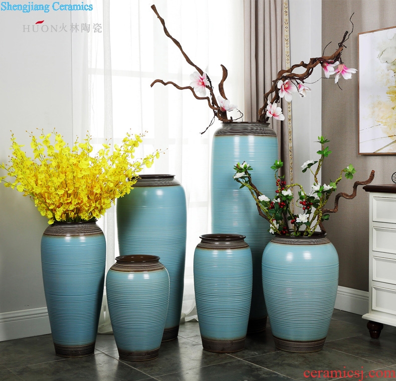 Retro creative ceramic pot of large vase porch home sitting room hotel villa decoration theme flower arrangement