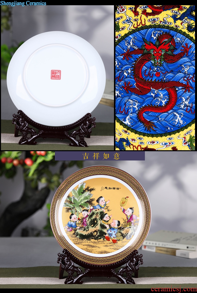 Jingdezhen ceramic disc hanging dish porcelain plate sit plate decoration plate furnishing articles furnishing articles decorative plate decoration arts and crafts