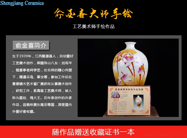 Celebrity famous jingdezhen ceramics powder enamel porcelain vase hand-painted home sitting room adornment handicraft furnishing articles