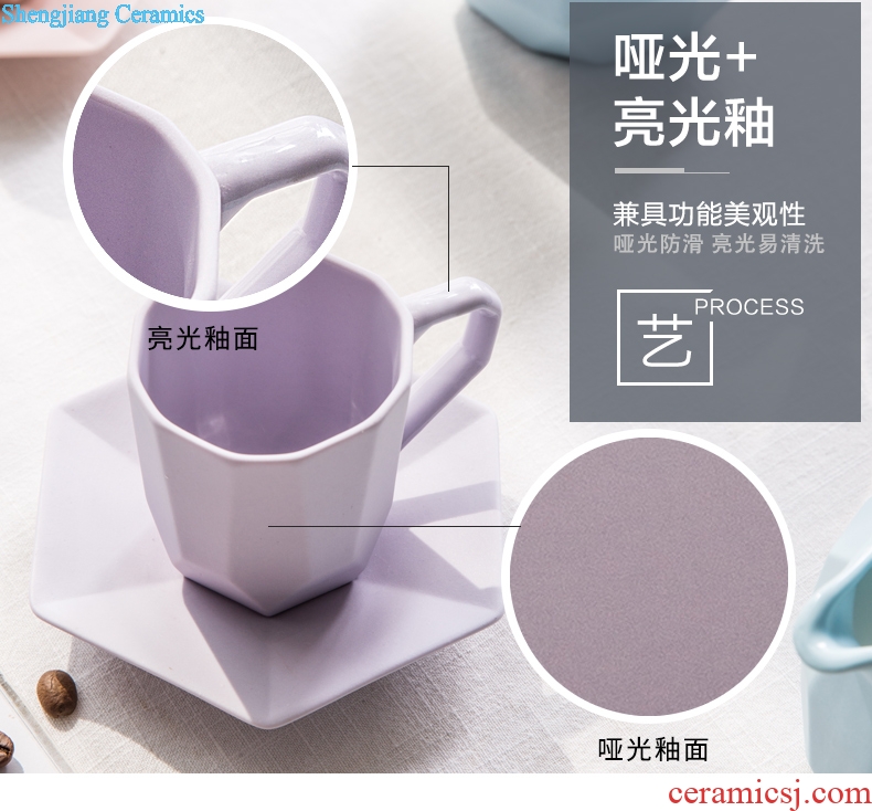 Ijarl million fine hand coffee cups and saucers suit creative Korean contracted afternoon tea glass ceramic cups and saucers