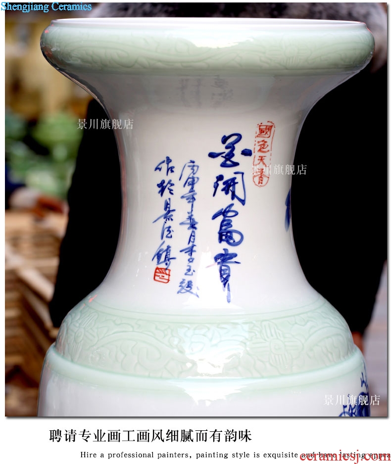 Hand color of large vase peony admiralty bottles of jingdezhen ceramics occupy the modern home furnishing articles sitting room