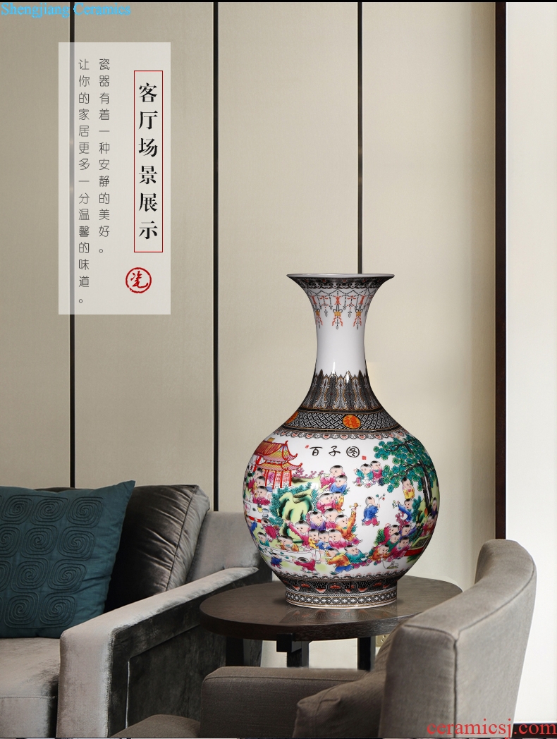 Jingdezhen ceramics vase furnishing articles enamel vase new Chinese style household adornment rich ancient frame porch decoration