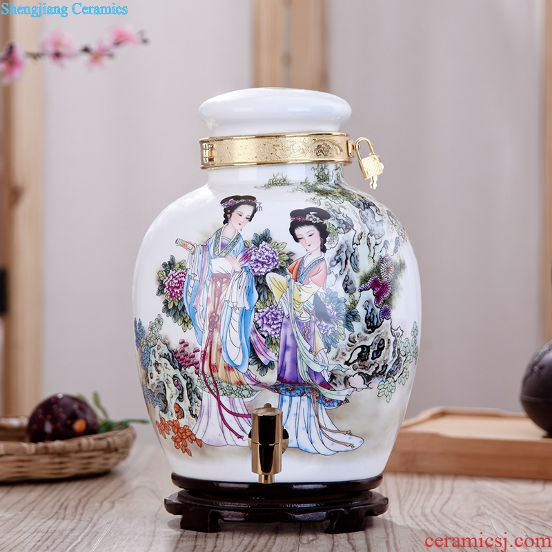 City palace lane jingdezhen ceramic jars 10 jins 20 jins 30 pounds it with leading bubble bottle wine jar jar