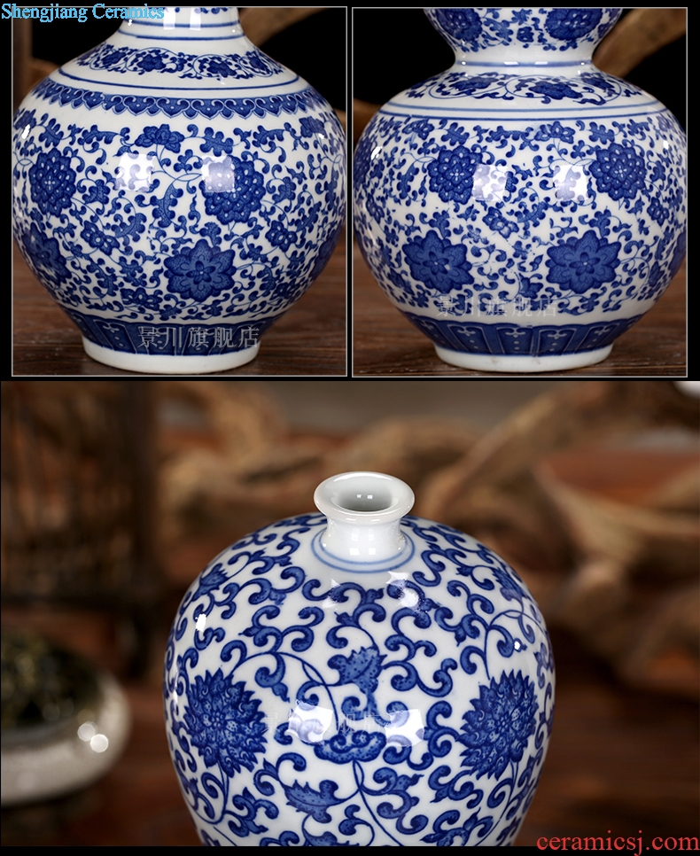 Rich ancient frame antique vase of blue and white porcelain of jingdezhen ceramics mesa place sitting room creative decorative arts and crafts