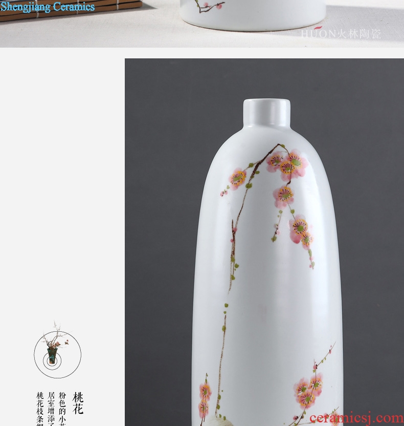 Modern new Chinese vase furnishing articles hand-painted plum blossom white ceramic sitting room TV ark flower arranging zen household act the role ofing is tasted