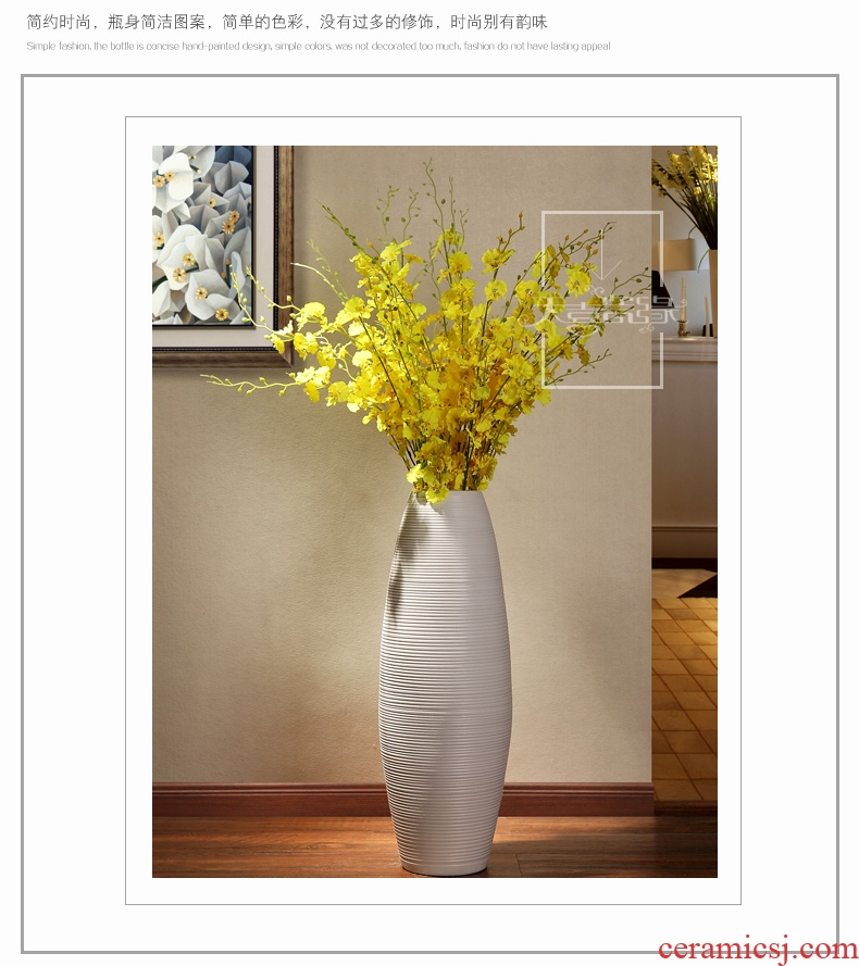 Large European modern ceramics vase creative hotel living room TV ark home furnishing articles POTS dry flower art