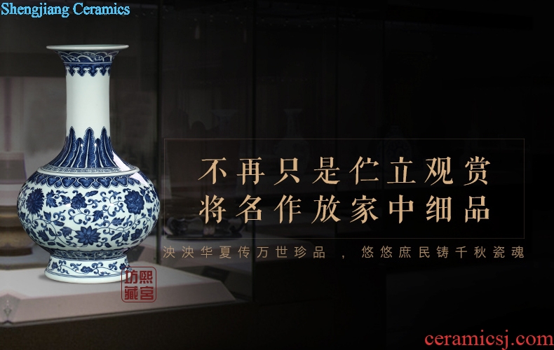 Jingdezhen ceramics vase blue and white porcelain sitting room of Chinese style household adornment porch furnishing articles furnishing articles