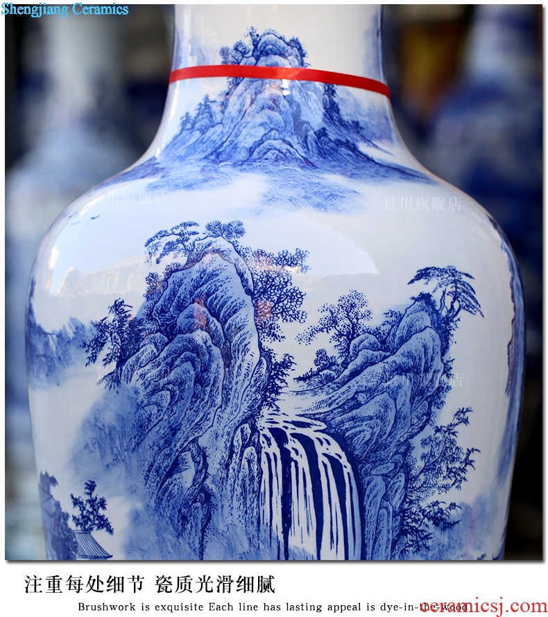 Blue and white porcelain of jingdezhen ceramics yunshan xiufeng landing big sitting room adornment vase hotel furnishing articles