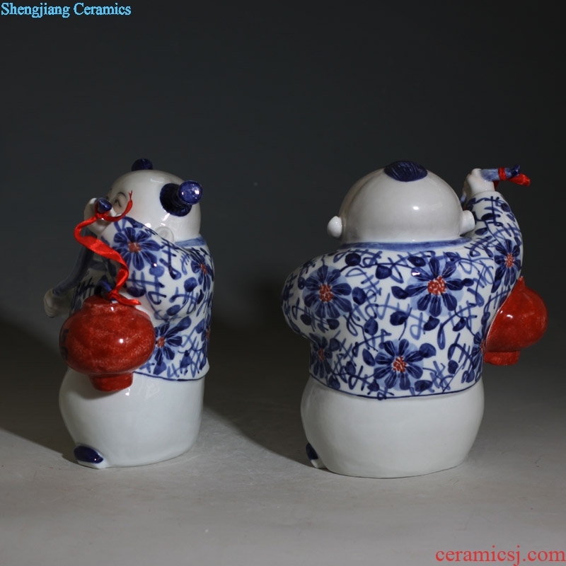 Jingdezhen porcelain ceramic tong qu lantern 1 of tong qu children furnishing articles furnishing articles fuwa carry lanterns