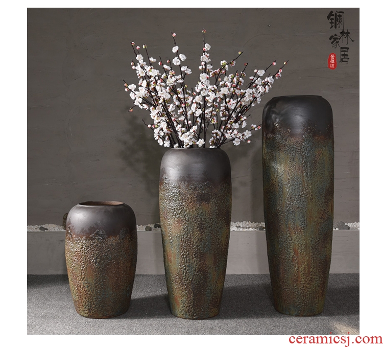 Jingdezhen Chinese style restoring ancient ways is the sitting room of large vase do old coarse pottery flower arranging flower art ceramic vases, home furnishing articles