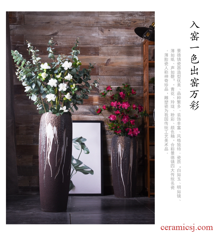 Large ceramic vase furnishing articles dried flower arranging flowers home sitting room ground large coarse some ceramic pot American decoration