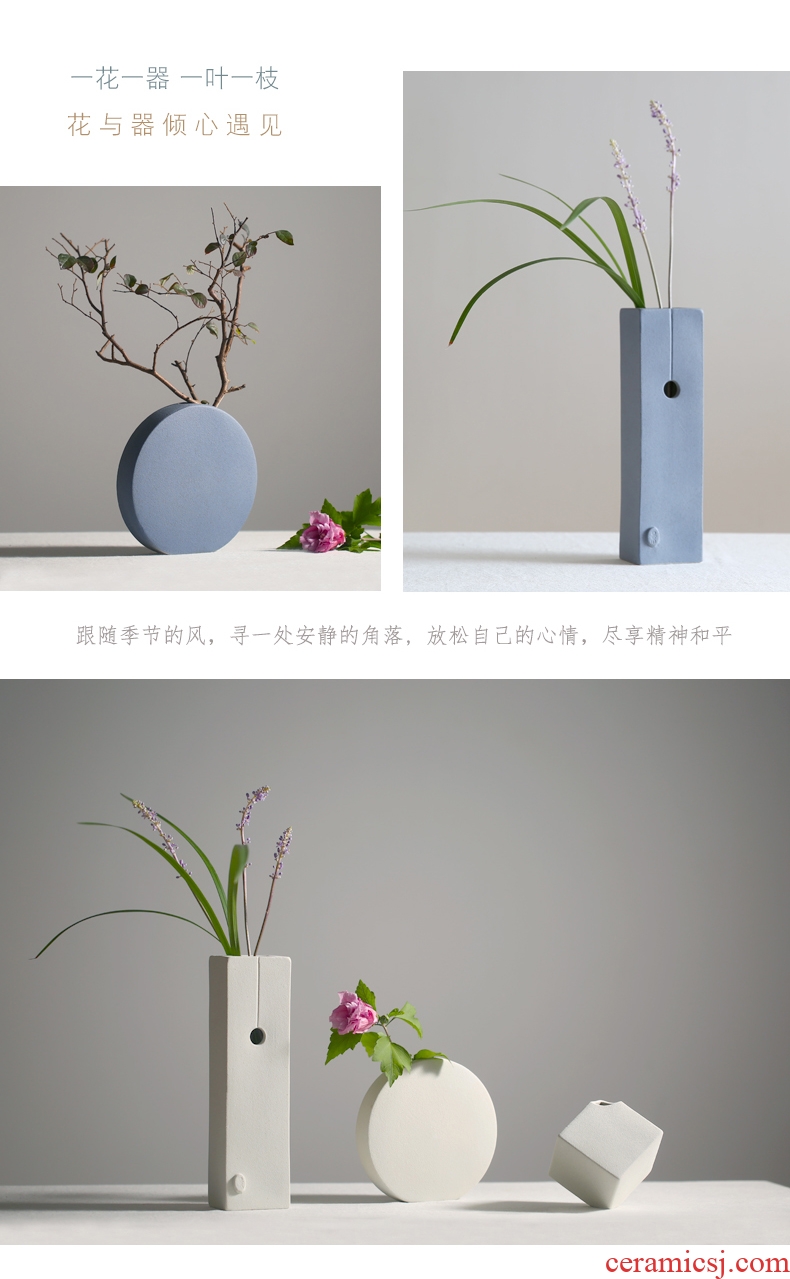 Chinese zen flower implement ceramic vase furnishing articles sitting room European ikebana creative decoration is contemporary and contracted that occupy the home decoration