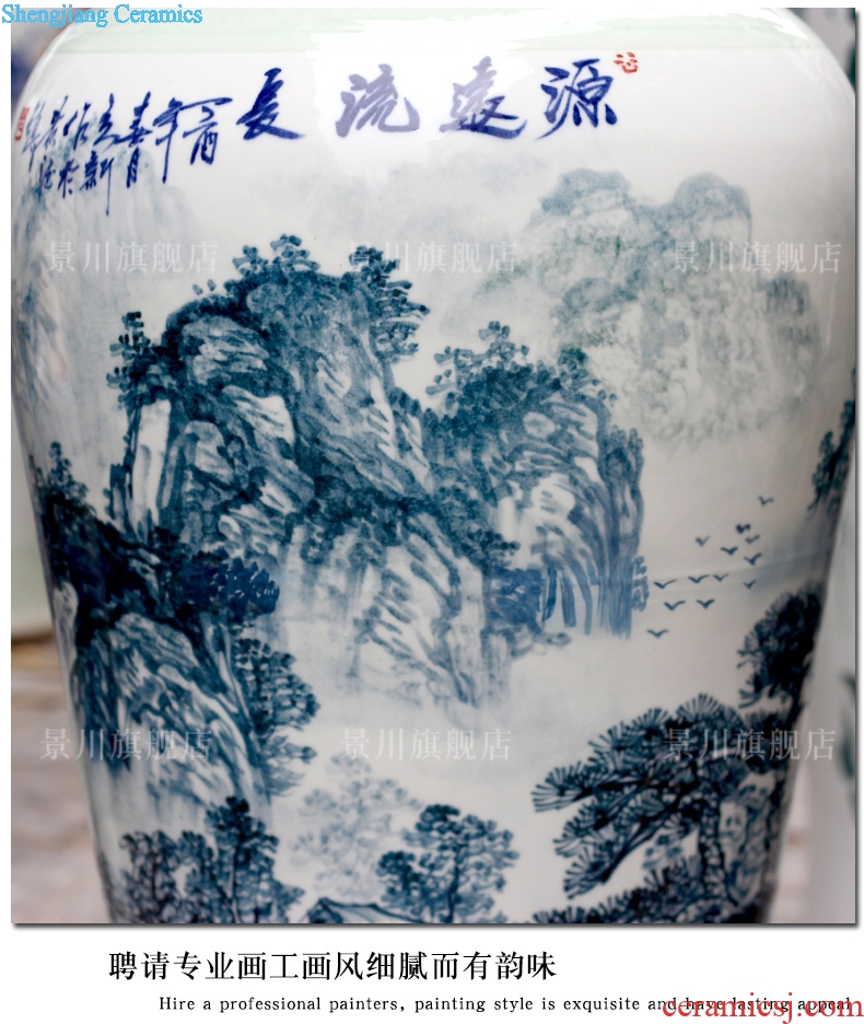 Jingdezhen of large sitting room adornment porcelain vase hand-painted porcelain bottle large study porch hotel furnishing articles