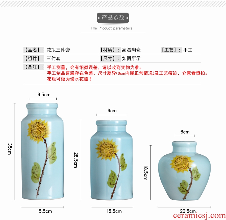 Jingdezhen contemporary and contracted ceramic vase furnishing articles creative living room small pure and fresh and dry flower arranging, table decorations