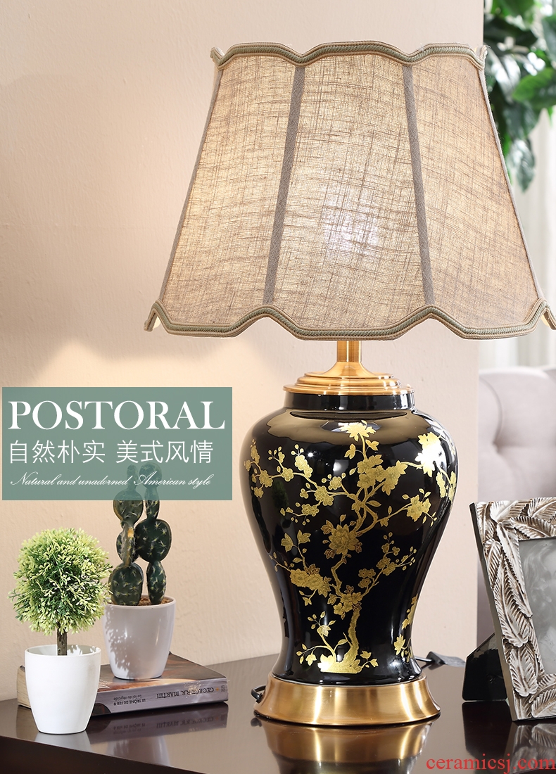 Ceramic lamp sitting room bedroom berth lamp contracted creative large sitting room decorate restoring ancient ways the study adjustable light lamp