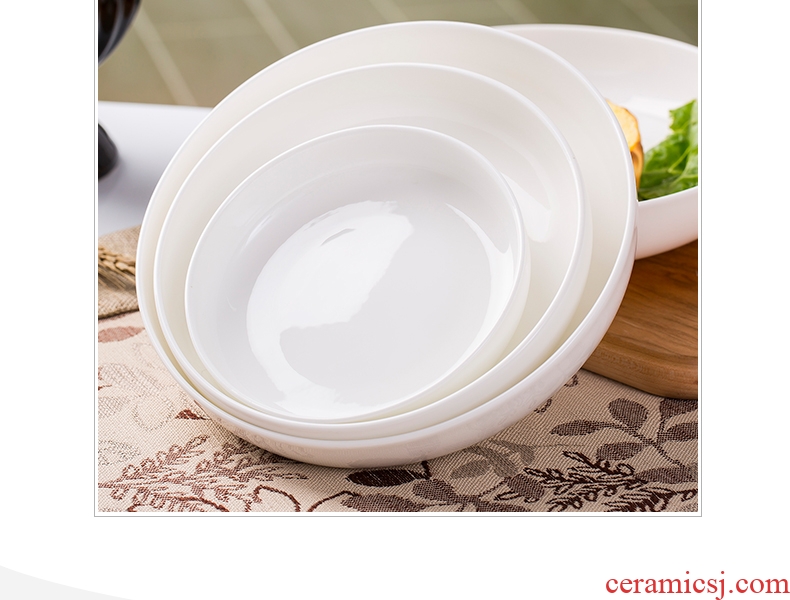Jingdezhen creative bone porcelain tableware Korean snack food dish household ceramics plate plate FanPan soup plate plate
