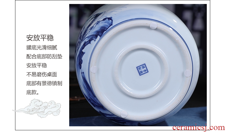 Jingdezhen ceramic hand-painted porcelain tea pot seal pu 'er tea pot of tea cake big yards tea cake storage barrel