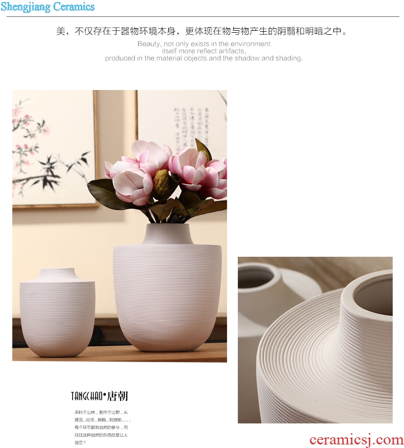 The tang dynasty white ceramic flower vases furnishing articles contemporary and contracted fashion household soft adornment sitting room office