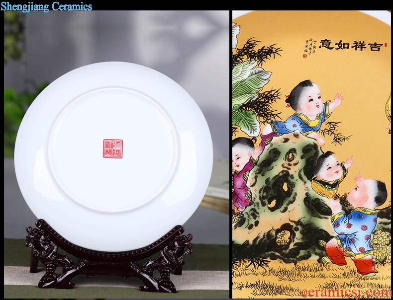 Jingdezhen ceramic disc hanging dish porcelain plate sit plate decoration plate furnishing articles furnishing articles decorative plate decoration arts and crafts