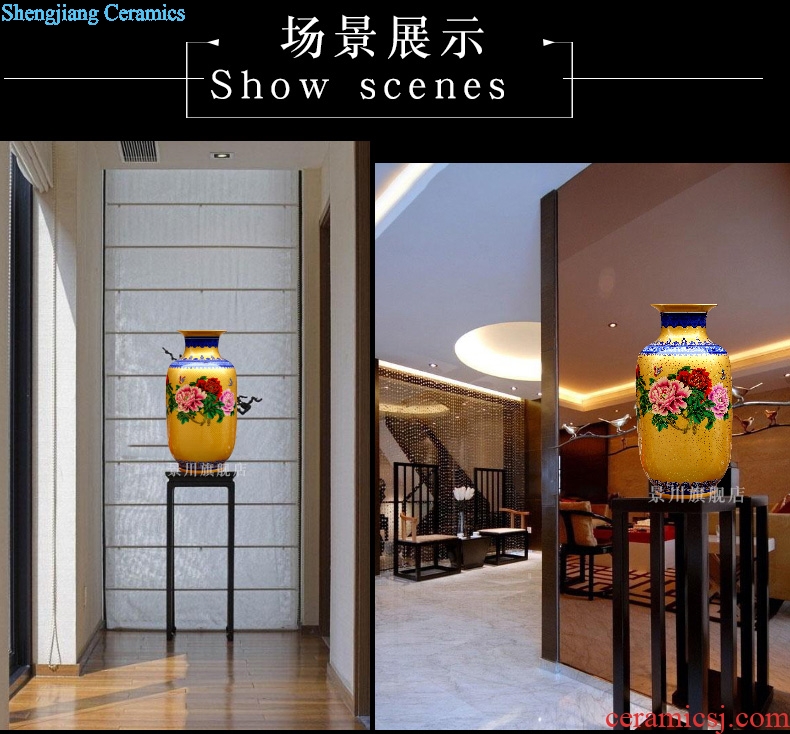 Jingdezhen ceramics powder enamel wave point gold bottle gourd peony sitting room flower arrangement craft vase household act the role ofing is tasted furnishing articles