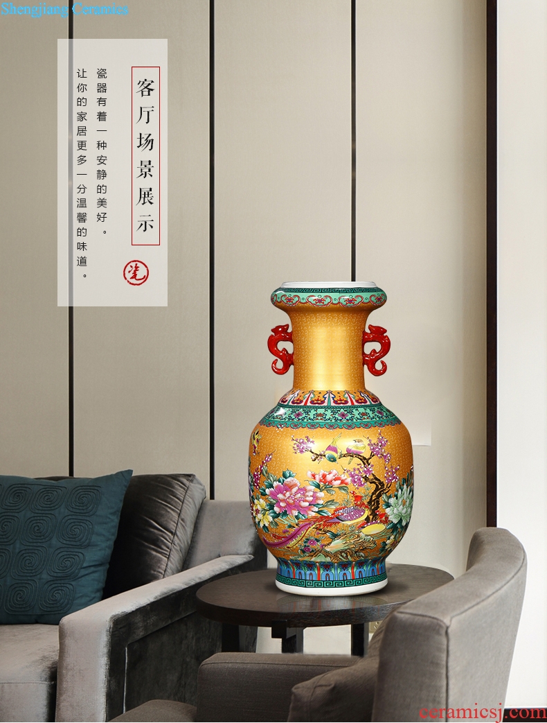 Jingdezhen ceramics ceramic vase household living room TV cabinet porch decoration floor vase furnishing articles