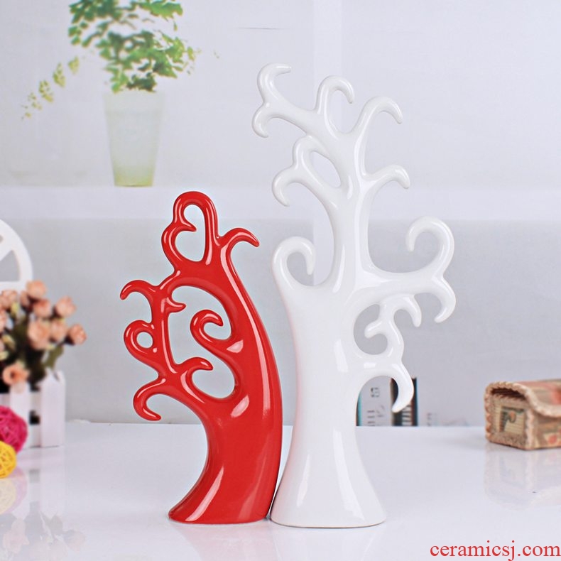Contemporary and contracted fashion ceramic arts and crafts home furnishing articles sitting room adornment fashion wedding gift love trees