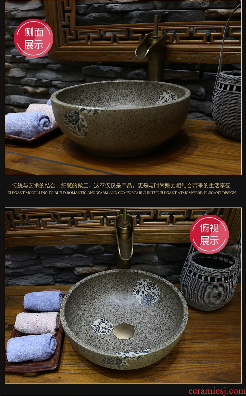 JingYan trumpet on the art of blue and white porcelain basin of jingdezhen ceramic sinks Chinese small size on the sink