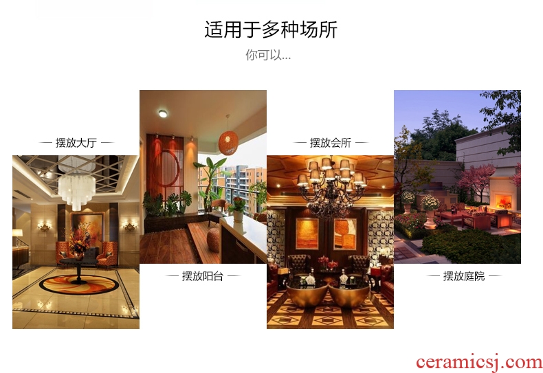 Jingdezhen ceramics of large vases, longteng all yellow glaze hand-painted porcelain carving dragon hotel furnishing articles in the living room