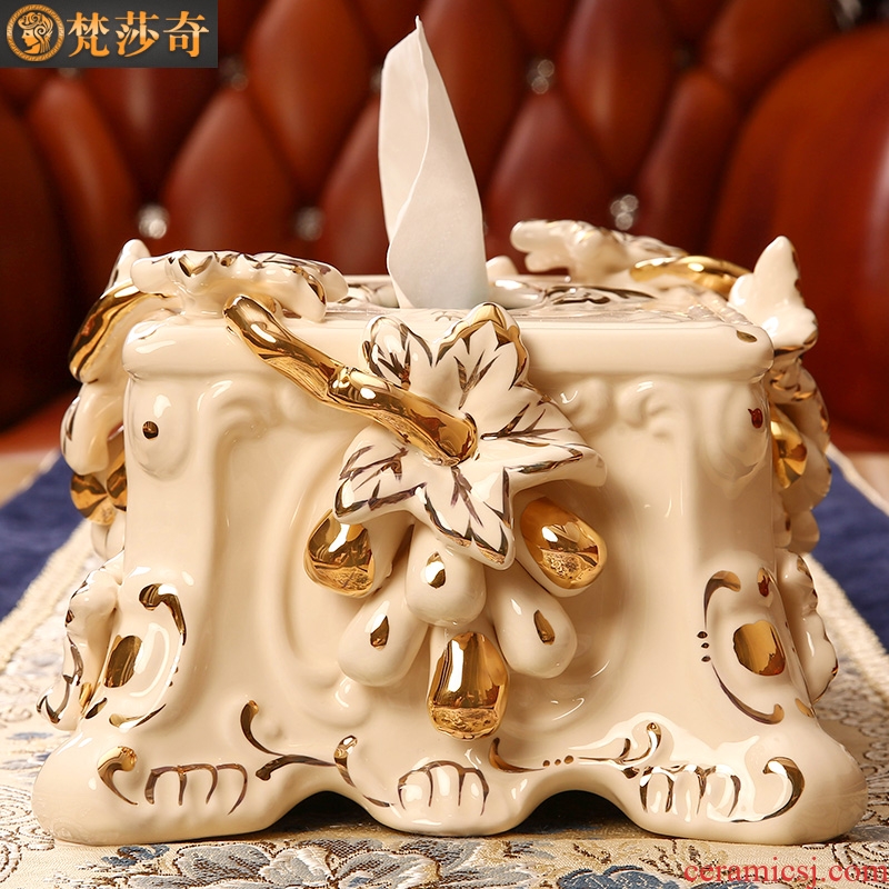 Vatican Sally's ceramic tissue box luxury european-style household smoke box sitting room tea table decorations furnishing articles wedding gift