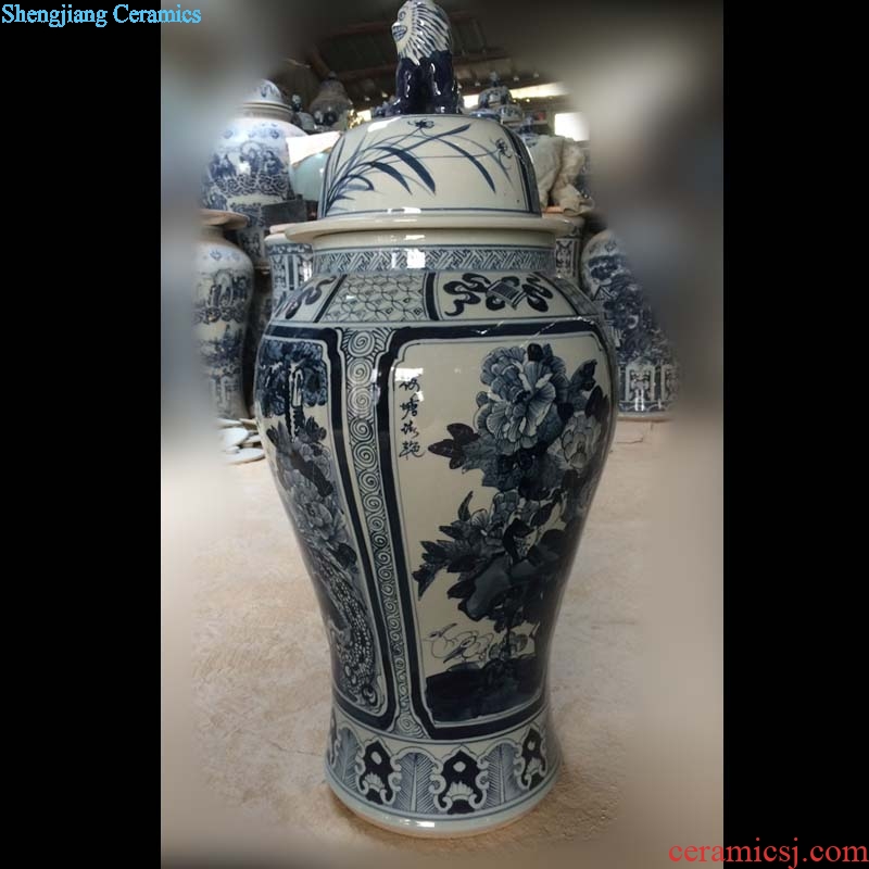 Jingdezhen general hand-painted hand-painted painting of flowers and general pot landscape general jar of high-end products