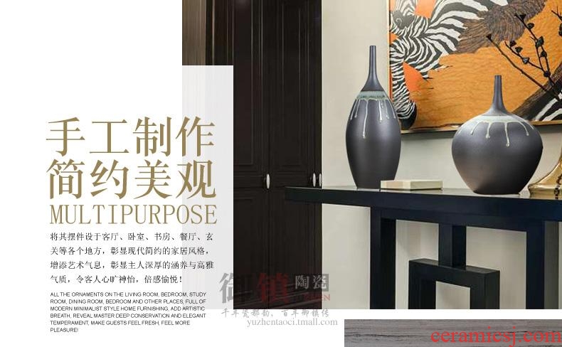 Chinese modern creative three-piece ceramic vase decoration decoration living room TV cabinet table place flower arrangement