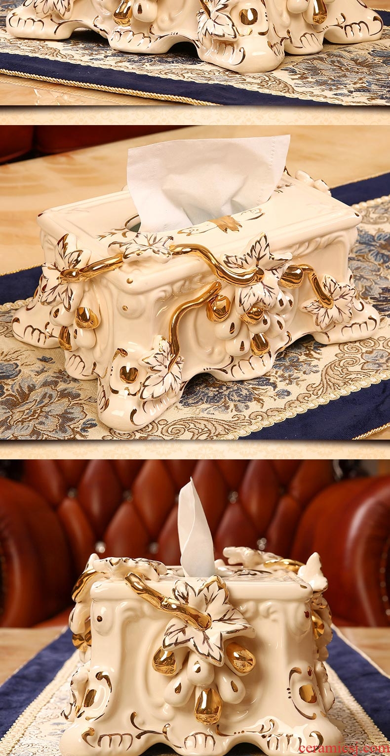 Vatican Sally's ceramic tissue box luxury european-style household smoke box sitting room tea table decorations furnishing articles wedding gift