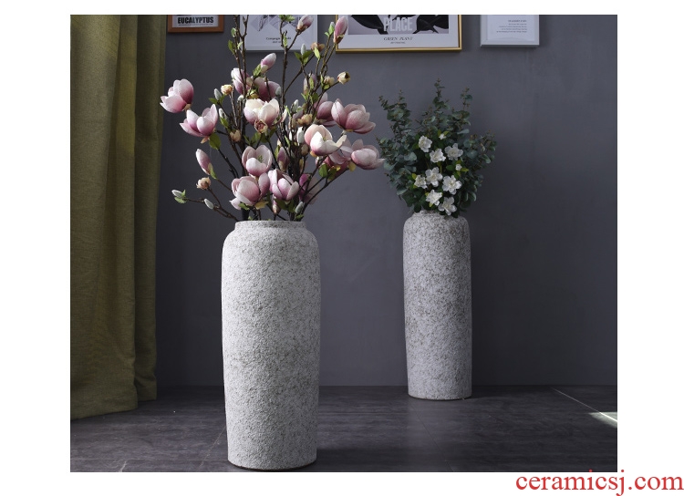 Ground vase large flower arrangement is contemporary and contracted sitting room Nordic decorative furnishing articles retro hotel jingdezhen ceramics