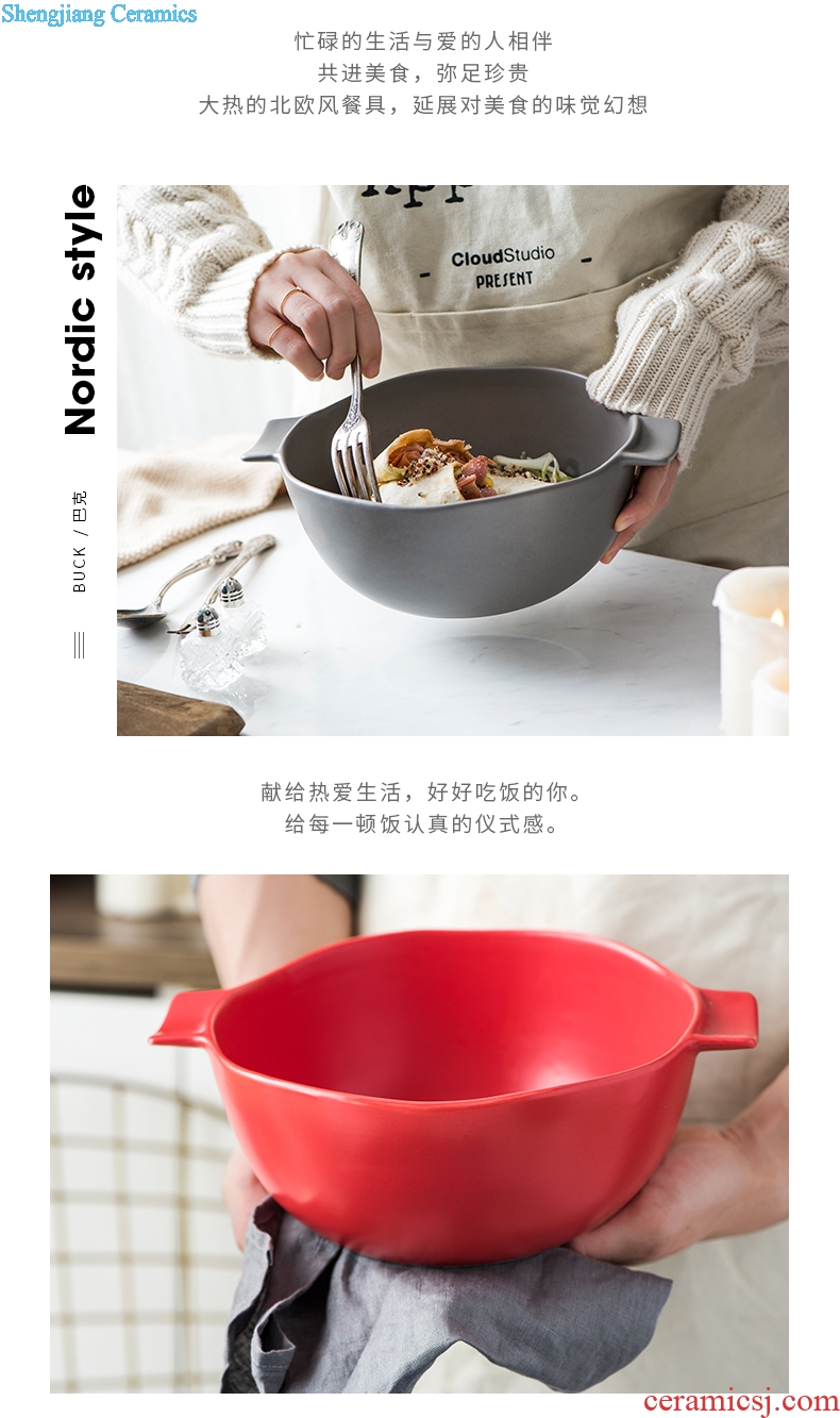 Creative ear soup bowl bowl large household ceramics big bowl web celebrity bowl of creative personality soup basin ins tableware